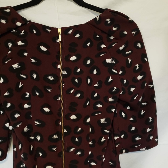 Leopard Burgundy Dress Size 2 | Closet London ASOS - Picture 6 of 8
